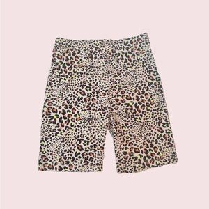 Leopard print biker shorts